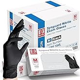 Intco Basic Medical BLACK Nitrile Exam Gloves, 5 Mil,- Latex-Free & Powder-Free, Case of 1000 (Medium-1000)