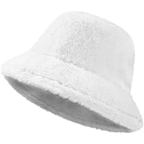Premillow Winter Fuzzy Bucket Hats for Women - Faux Fur Bucket Hat ...
