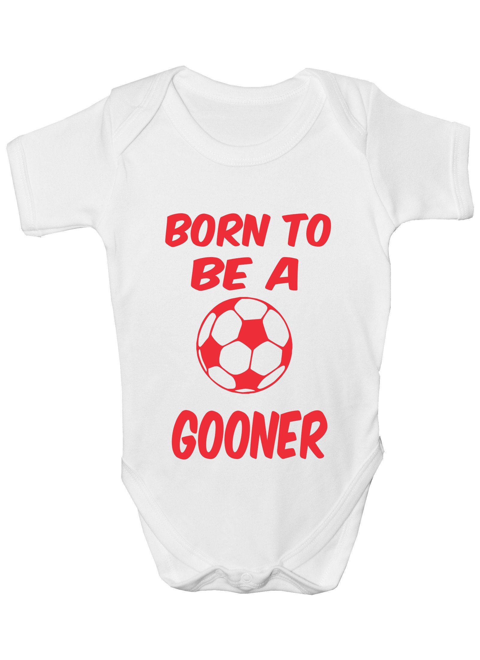 Print4U Born to Be A Gooner Babygrow Babies Gift Vest Babies Clothing 0-3 white