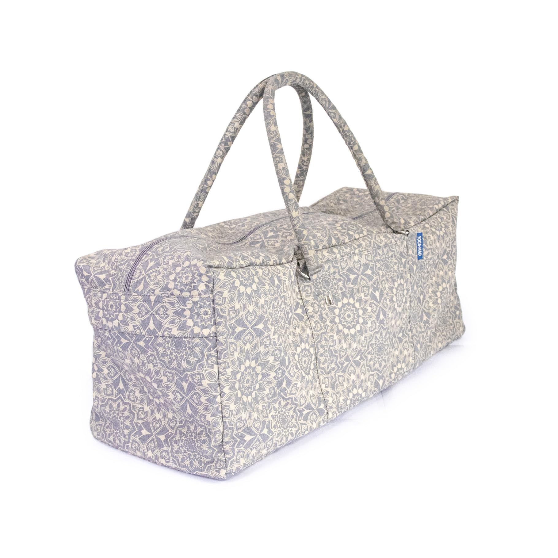 Yoga-Mad Full Print Mandala Yoga & Pilates Kit Bag, Unisex with Full Length Zip, Fits Most Flexible Mats, Yoga Blocks, Bolsters & Clothing, Burgundy, Grey & Blue Options