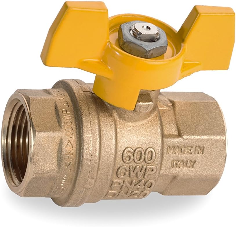 RUB S92D46Q S92 1/2" Fxf Lever Handle Ball Valve Water Steam Gas, 0.5"