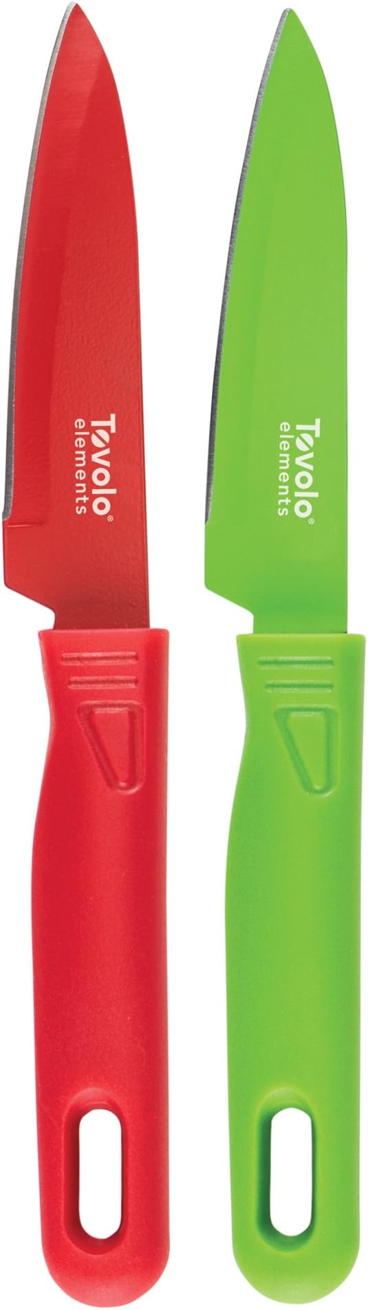 Tovolo Elements Set of 2 Paring Knives with Protective Blade Covers