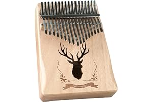 LYDESY Kalimba Thumb Piano 21Keys Kit Professional Tuned Calimba Portable 17Keys Finger Piano Kit Birthday Festival Gifts For Kids Adults Music Lovers Beginner (Reindeer Varnish Color, 17 Keys)