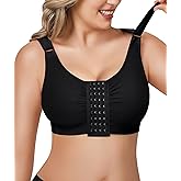 BRABIC Post Surgery Front Closure Bras for Women Full Coverage Compression Mastectomy Wireless Bra with Adjustable Straps