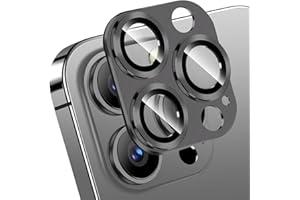 Lasllaves 2 Pack for iPhone 15 Pro/iPhone 15 Pro Max Camera Lens Protector,Truly Shatterproof Metal Camera Cover with 9H Tempered Glass Rear Camera Lens Protector Full Coverage (Graphite Gray, 15