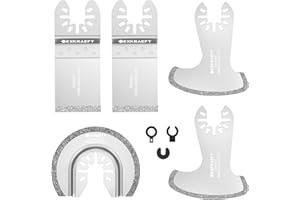 EXKRAEFT 5 PCS Grout Remover Tool Blades for Grout Removal Tile Mortar Concrete Masonry, Multi Tool Grout Removal Blade, Diamond Oscillating Tool Blades Fit Milwaukee Ryobi Rockwell Fein