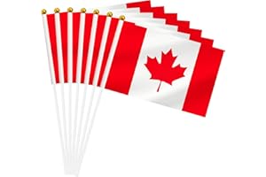 Yamiuo 50 Pack Canada Mini Stick Flag, Canadian Hand Held Small Miniature Stick Flag, National Country Flag for Party Decorations, Outdoor Decoration, Festival Events Celebration, World Cup, Sports Events, International Festival (Canada)
