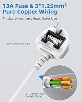 Mscien 1M Extension Lead with USB 4 Way Wall Mounted Power Strip 13A 3250W view 4