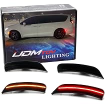 2-Piece Red Rear Bumper Reflector Light Kit For 2017-2023 Chrysler Pacifica & Voyager - Direct Fit, DOT/SAE Certified