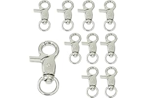Haodlay 10PCS Trigger Snap Hooks 1.74'' x 0.71'' Scissor Snaps Heavy Duty Swivel Snap Hooks Metal Clasps Lanyard Clips Durable Trigger Snaps