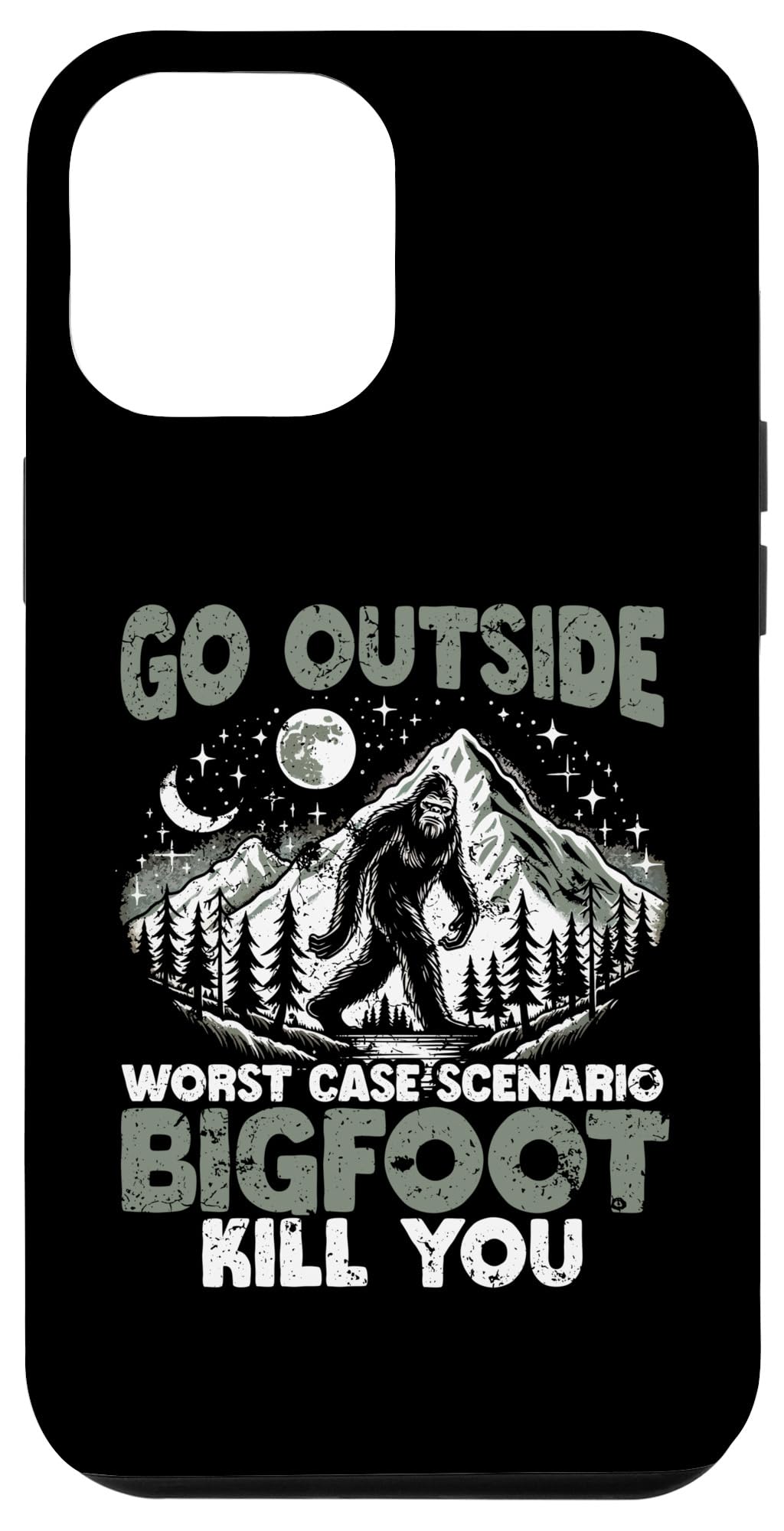 iPhone 14 Pro Max Unique Bigfoot Wilderness Adventure Graphic - Outdoor Humor Case