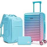 LARVENDER Carry on Luggage 20-Inch Expandable Suitcases, Cotton Candy | 22x14x9 Airline Approved, Gradient PC+ABS Hardshell, Expands 2", 360&deg; Spinner Wheels, TSA Lock, 3-Piece Set with XL Backpack