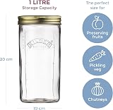 Kilner 1 Litre Wide Mouth Preserve Jar with Vacuum Seal Lid view 2