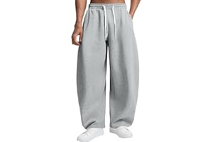 Susclude Mens Baggy Barrel Sweatpants Wide Leg Drawsting Loose Fit Casual Comfy Lounge Lightweight Gym Track Summer Pants