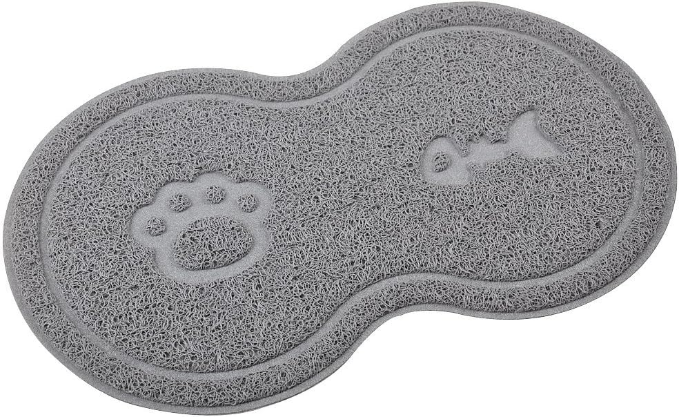 DM Cat Litter Mat 46 x 26 cm Shape of 8, Grey, S (Lot de 1) - Image 3