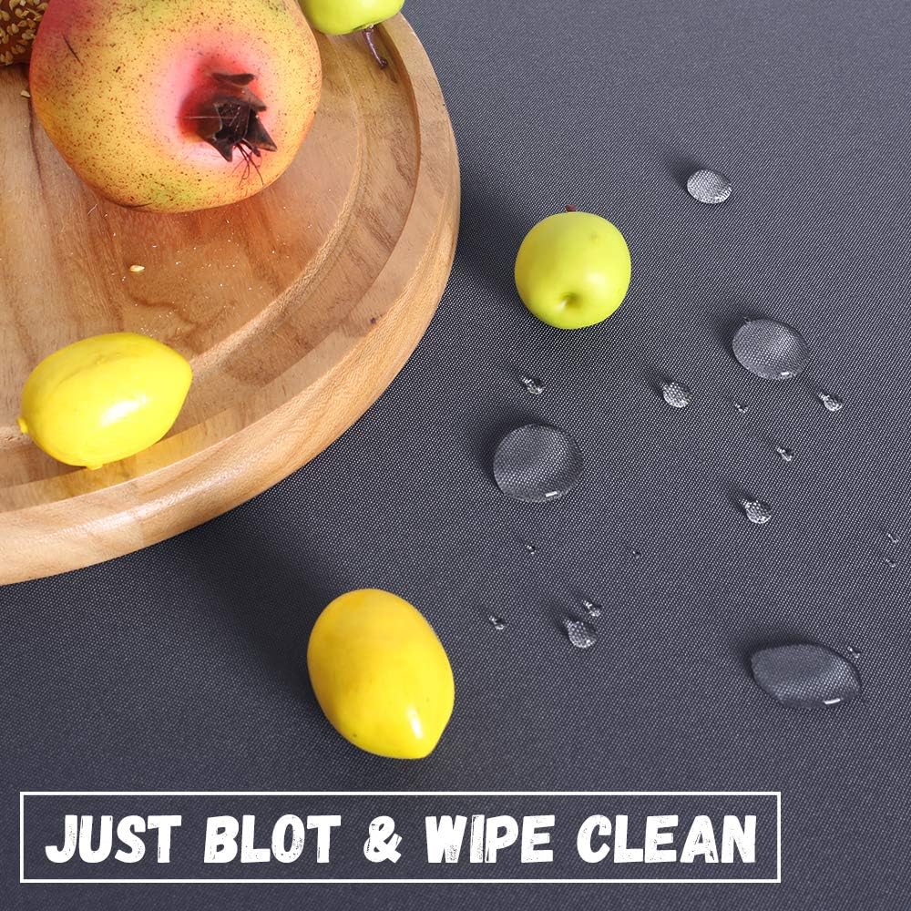 RYB HOME Waterproof Table Cloth for 6 ft Rectangle Tablecloth Stain Resistant, Wrinkle Free and Spillproof Washable Polyester Table Cover Dining Buffet Banquet Restaurant, 60 x 84 inch, Grey: Home & Kitchen