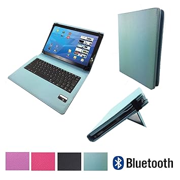 Huawei MediaPad M2 10.0 Premium Bluetooth QWERTZ Tastatur Hülle Keyboard Case Etui - Bluetooth Tastatur Tu rkis 10.1 Zoll