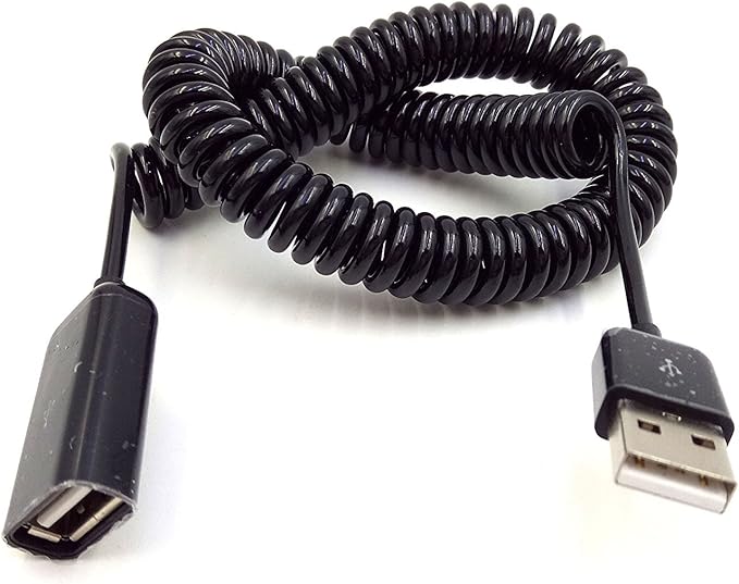 Coiled Spring USB Cable Qaoquda 10FT/3M Spiral Coiled USB 2.0 Male to