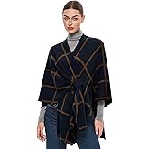 PULI Women's Elegant Shawl Wraps Soft Open Front Poncho Sweater for Spring Fall Winter