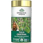 Organic India Tulsi Original Herbal Tea - Loose Leaf Holy Basil and African Basil Calming and Stress Relief Tea, Immune Support, USDA Certified Organic, Non-GMO, Caffeine-Free - 3.5 oz Canister