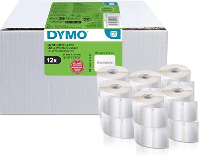 LW etichette multiuso originali | 54 mm x 70 mm | 12 rotoli da 320 etichette facili da staccare (3.840 pezzi) | autoadesive | per etichettatrici LabelWriter