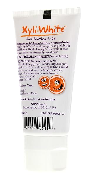 NOW SOLUTIONS XYLIWHITE ORANGE SPLASH TOOTHPASTE GEL FOR KIDS, 3-OUNCE