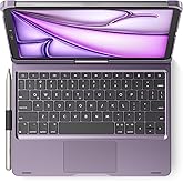 edaiser Swivel Keyboard Case for 2025 iPad (11th-10th)& iPad Air 11-inch (M2-M3)& iPad Air 5/4th Gen & iPad Pro 11 inch (4th-1st); Rotatable Cover with Pencil Holder Trackpad Backlit, Metallic Purple