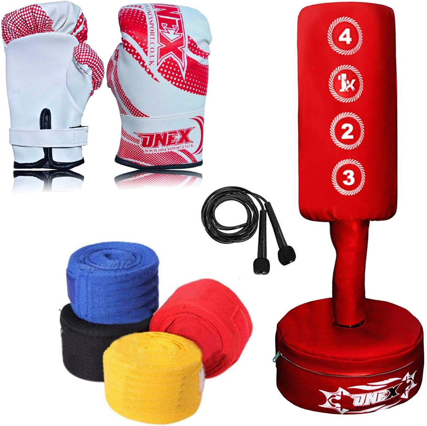 Kids Free standing Punch bag MMA Heavy Kick boxing Training Punching Bag Mitts Muay Thai Blue
