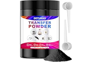 DOTUHAO DTF Powder, Black DTF Transfer Powder, Sublimation Powder with 2 Spoon for Colored Garments, DTF Hot Melt Adhesive Powder for All DTF and DTG Printers (Black,8oz)