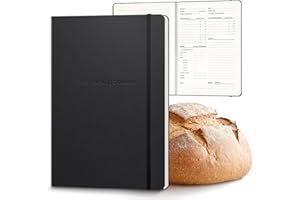 THE BREAD JOURNAL Bakers Recipe Book to Write in Your Own Recipes & Record Details - Bread Making Recipe Journal for Own Recipes - Gifts for Bread Bakers - Soft Vegan Leather Recipe Book - 128 Pages - Black