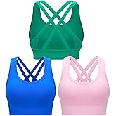 RUNNING GIRL Sports Bra for Women High Support, Criss-Cross Back Padded Strappy Sports Bras Yoga Bra with Removable Cups