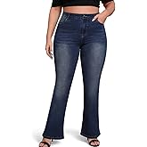 SQIQY High Waisted Jeans for Women Plus Size Stretchy Bootcut Womens Jeans Boot Cut Jeans for Woman High Rise