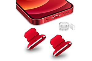 TITACUTE 2 Pack Anti Dust Plugs for iPhone 13 Pro Max 14 12 Mini Dust Cover 8 Pin Dust Plug with Mini Storage Box iPhone Charging Port Plugs for iPhone 11 XS XR X 8 Plus SE 2020 2022 iPad Mini Air Red