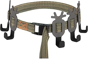 Highwild Treestand Strap Gear Hangers for Hunting Gears Bow - Multi-Hook Accessory Holder - NO Plastic Parts - ON Your Tree in Seconds - 5 Hooks Set