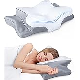 Ultra Pain Relief Cooling Pillow for Neck Support, Adjustable Cervical Pillow Cozy Sleeping, Odorless Ergonomic Contour Memory Foam Pillows, Orthopedic Bed Pillow for Side Back Stomach Sleeper