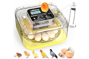 Incubators for Hatching Eggs Incubator Egg Incubator 12 Eggs Chicken Egg Candler Egg Turner 360° Egg Viewing for Chicken, Duc