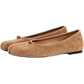 RJYLP Tabi Ballet Flats for Women Dressy Rounde Split Toe Wide Width Flats Low Heel Comfortable Casual Work Flats Shoes