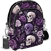 sagacitrix Skull Crossbody Purse for Women Casual Cell Phone Bag Waterproof Shoulder Bags Travel