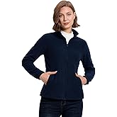 33,000ft Women's Zip Up Fleece Jacket, Long Sleeve Warm Soft Polar Lightweight Coat with Pockets for Winter