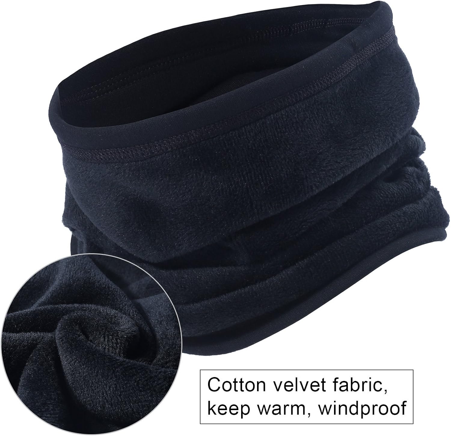 Neck Gaiter Warmer Windproof Mask Fleece - Face Mask Black: Clothing