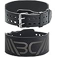 WARM BODY COLD MIND Leather Weight Lifting Belt 4" Adjustable Belt with Buckle for Workout, Squats, Gym, Powerlifting, Olympic Weightlifting, Strength Training. Waist/Back Support