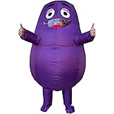 Mr Puffy Inflatable Grimace - Breathable and Durable Funny Blow-Up Costume for Adults - One Size Fits All - Fan Powered Halloween Costume for Parties/Festivities