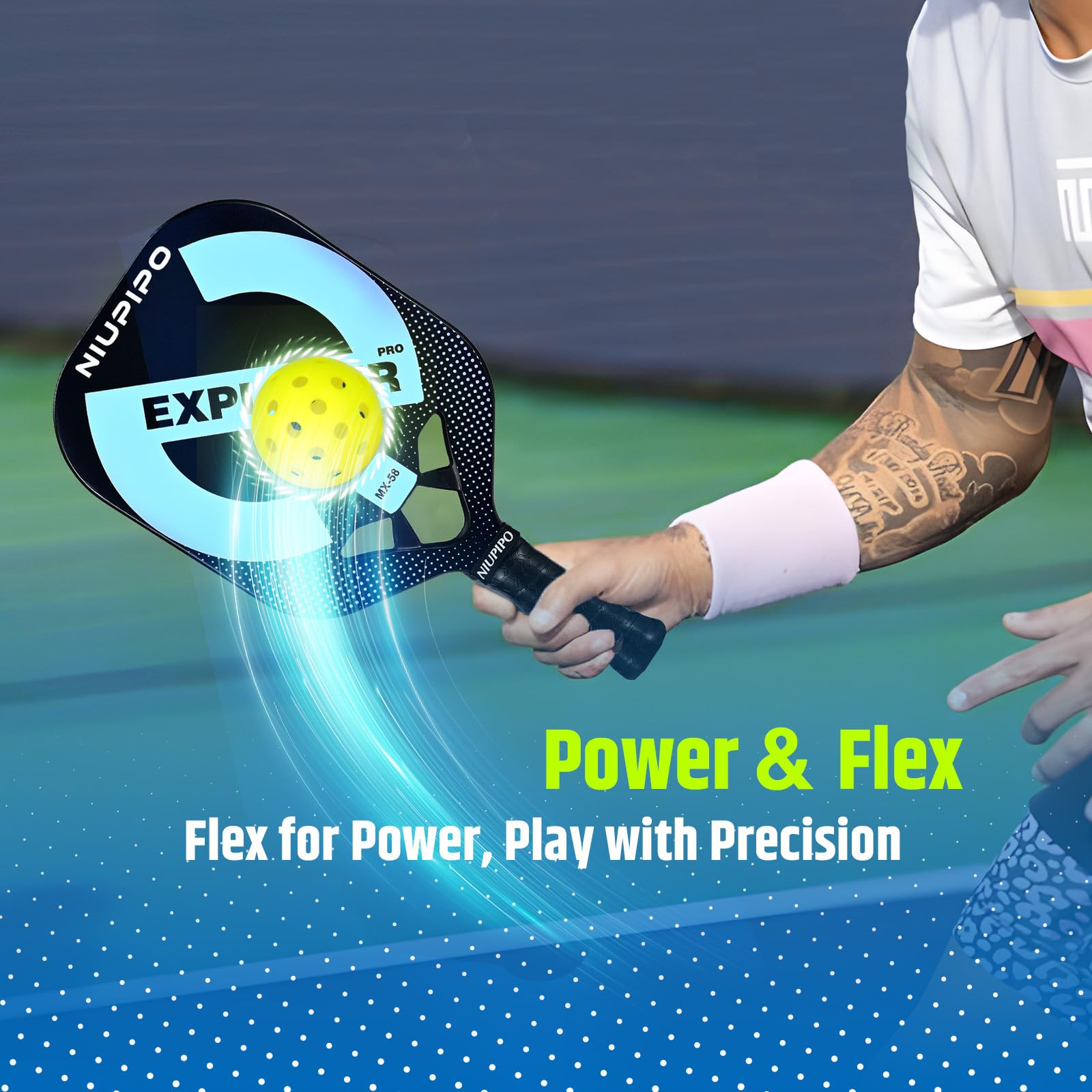 niupipo Pickleball Paddles Set of 2/4/1, USAPA Approved Graphite Carbon Fiber Pickleball Rackets, Polypropylene Honeycomb Core, Cushion 4.72In Grip, Bag/Cover, Pickle Ball Paddle Set for Men Women