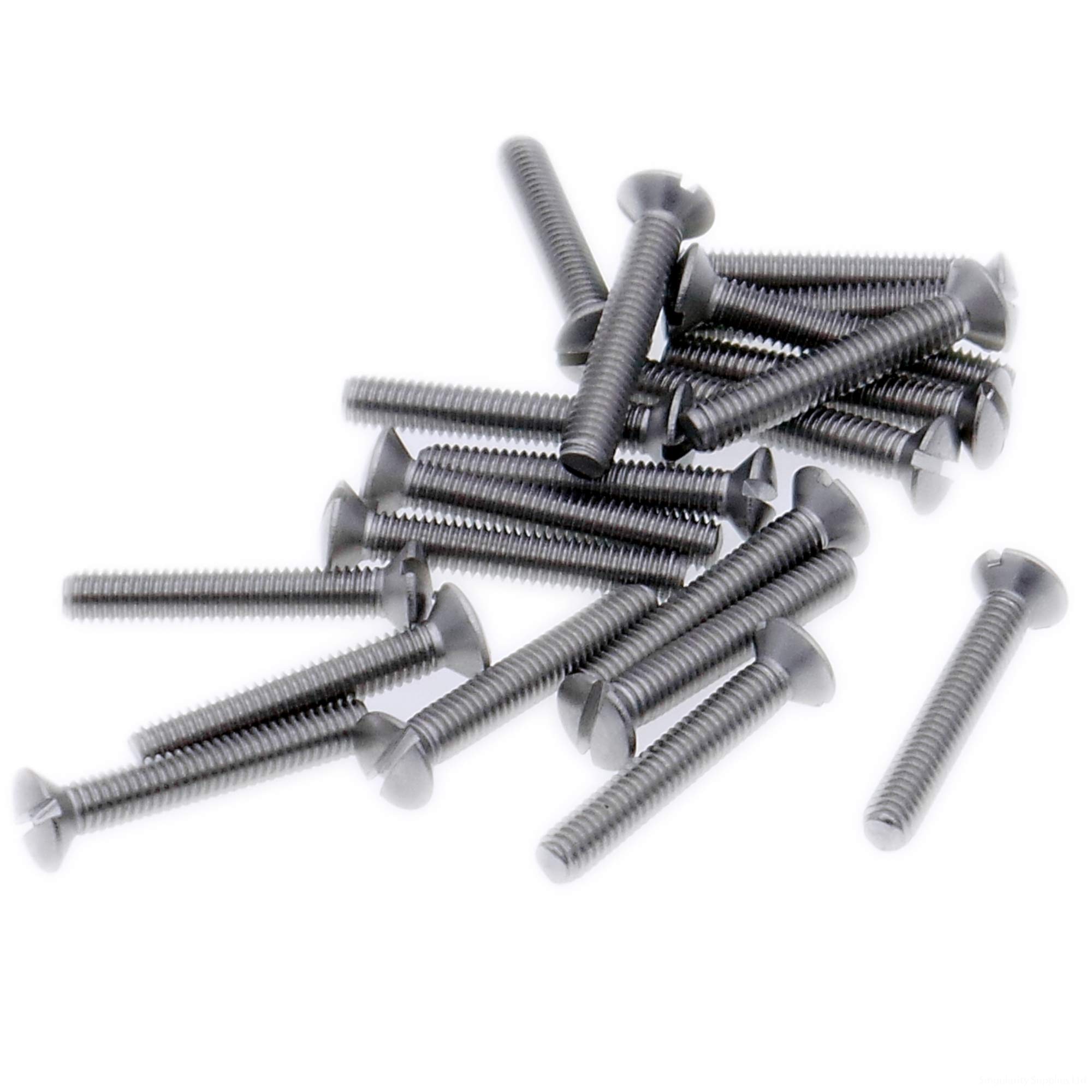 M4 (4mm x 45mm) Slot Raised Countersunk Machine Screw (Bolt) - Stainless Steel (A2) (Pack of 20)