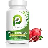 PureWise Naturals Mitochondrial Supplements with 1200 mg Pomegranate Extract | Antioxidant Formula for Energy & Vitality | Daily Vitamin for Energy and Cellular Health | 90 Capsules