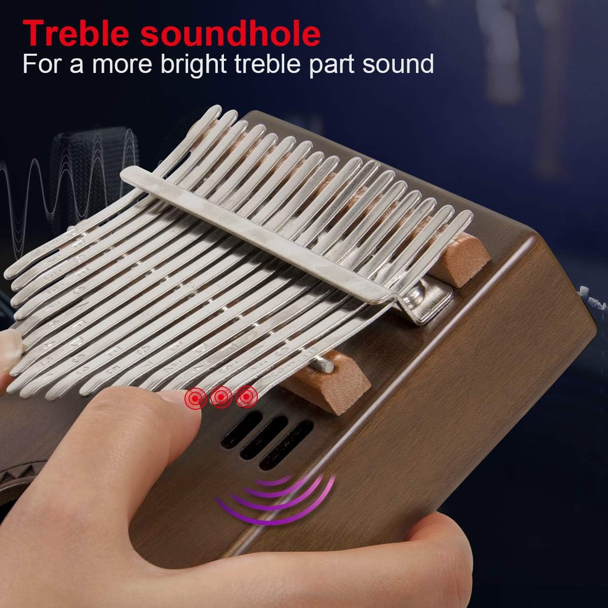 Aklot Kalimba 17 Tine C Key Thumb Piano Marimbas Instrument Finger