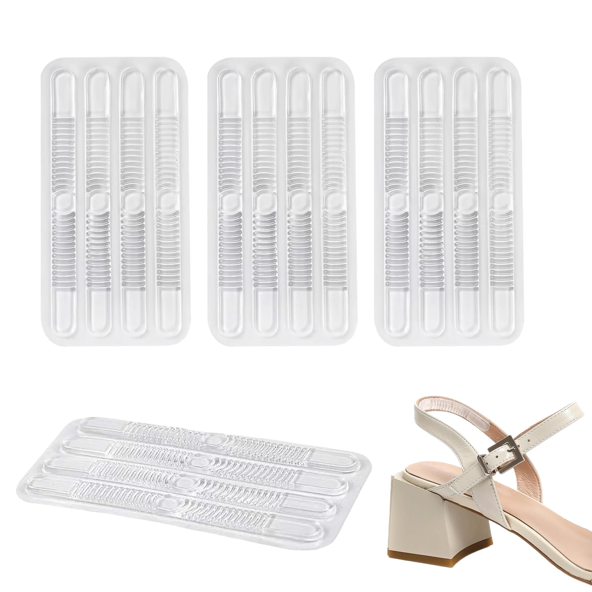 Photo 1 of 16PCS Shoe Strap Grip Anti Slip Strappy Sling Back Grips Clear Gel Invisible Thin High Heel Shoelace Sticker Slingback Heel Grips Ladies Shoes Pads Pinch Protection for Prevent Rubbing Blisters