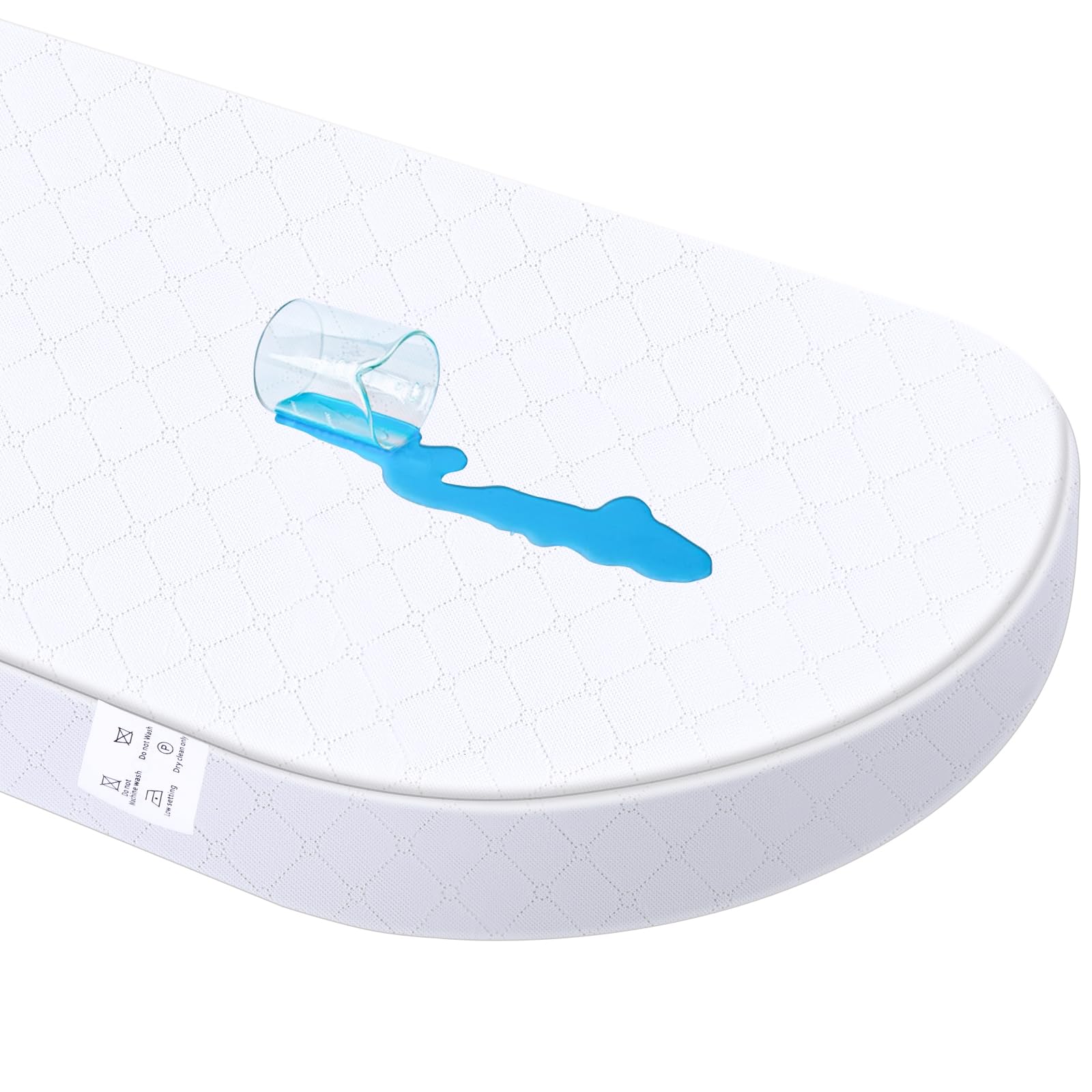 Photo 1 of Baby Cradle Mattress Cover, Breathable, Hypoallergenic, Premium Foam, Non-Toxic, Oval Shaped Removal Waterproof Cover,16" x 32" x 2'', White(only Cradle Mattress Cover)