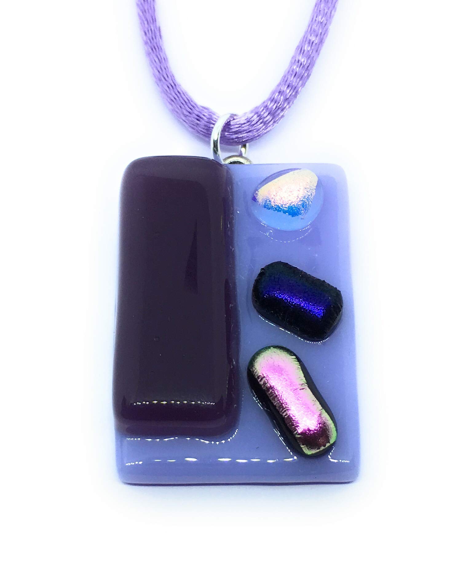 Glass Pendant, Dichroic Glass Pendant, Handmade Glass Pendant - 3cm x 2cm