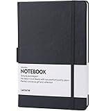 THICK Notebook/Journal with Pen Loop - Elegant Black Leather Notebook with Premium Thick Paper (Ruled, A5) - Lemome Best Gift for You